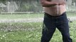 Topless Man Braves Impact of Golfball-Sized Hail in Central Oklahoma