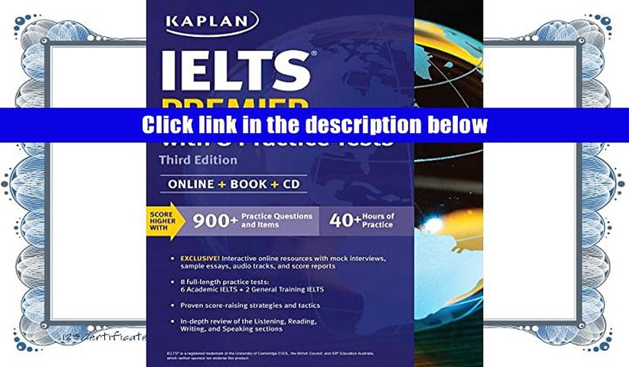 DOWNLOAD [PDF] IELTS Premier with 8 Practice Tests: Online + Book + CD (Kaplan Test Prep) Kaplan