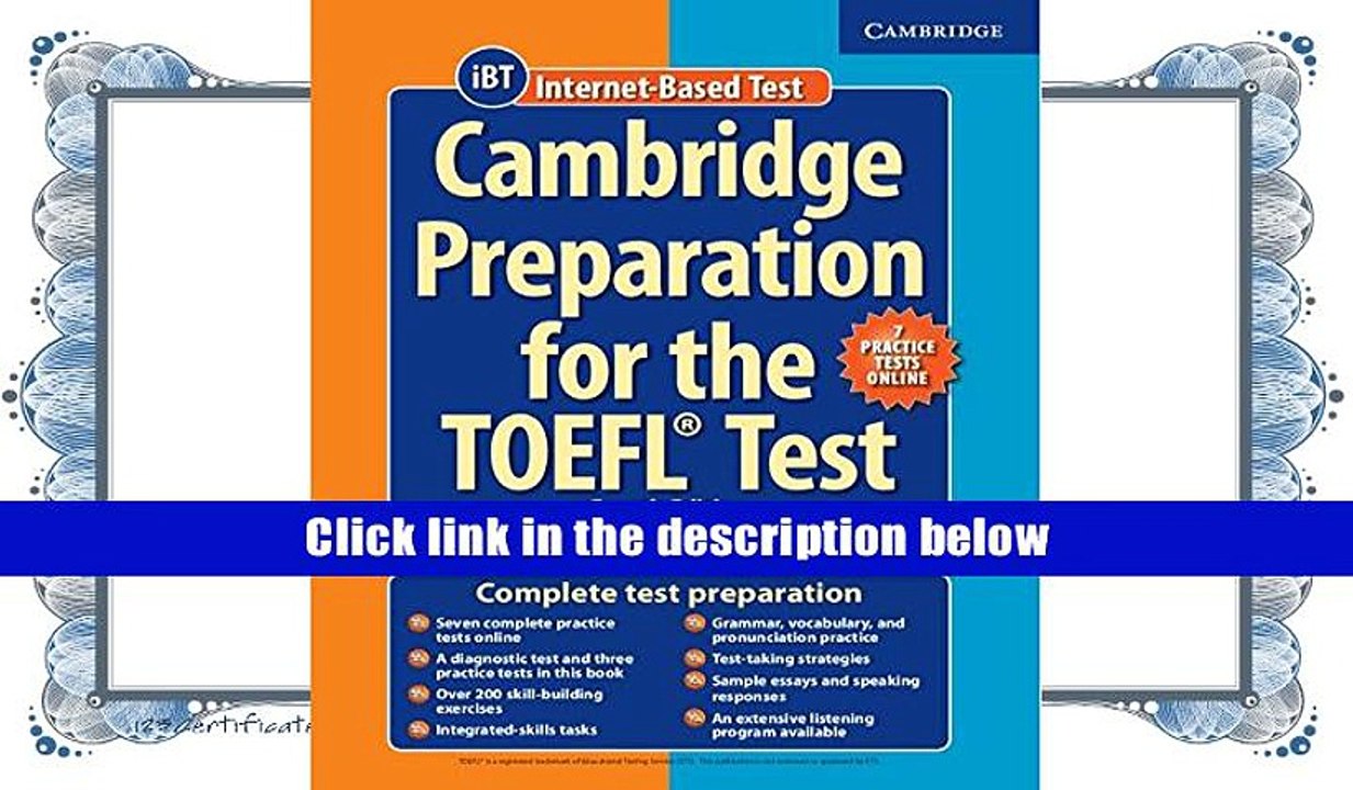 FREE [DOWNLOAD] Cambridge Preparation for the TOEFL Test Book with Online Practice Tests Jolene