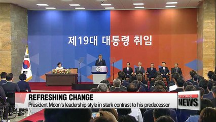 President Moon Jae-in's leadership style in stark contrast to his predecessor