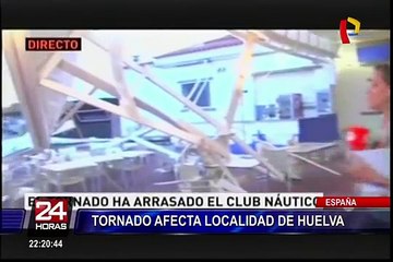 España: fuerte tormenta causa destrozos en localidad de Huelva