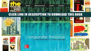 [Epub] Full Download Corporate Finance: Core Principles and Applications (Irwin Finance) Read