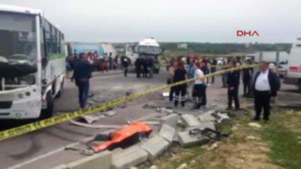 Tekirdağ -Yolcu Midibüsü Ile Beton Mikseri Çarpıştı 2 Ölü