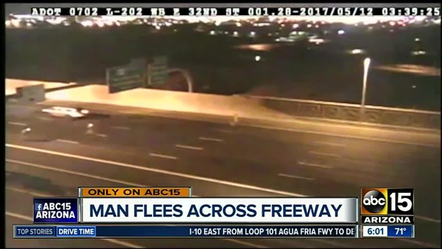 WATCH: DPS troopers chase man across L-202 in Phoenix
