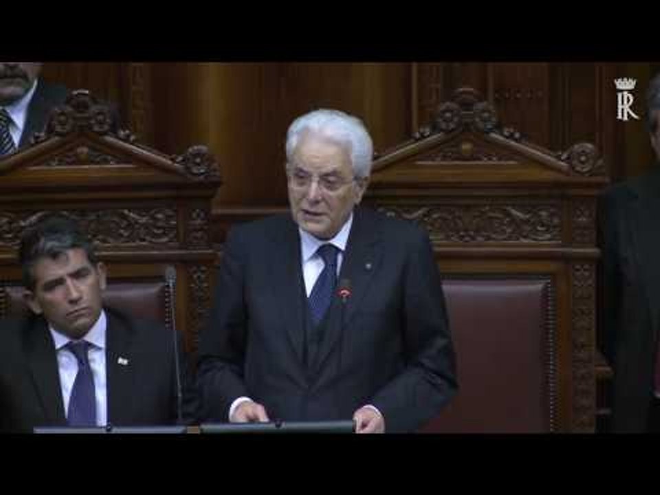 Montevideo - Intervento del Presidente Mattarella a Camere riunite (12.05.17)