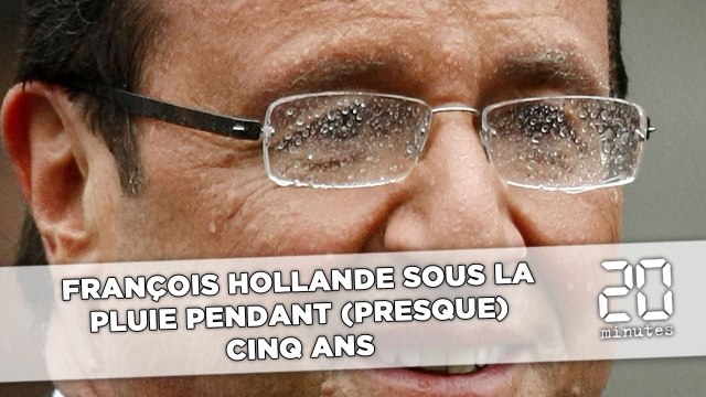 Fin de mandat: François Hollande sous la pluie pendant (presque) cinq ans