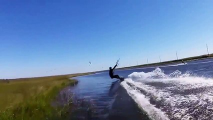 Accident de Kitesurf : direct dans les herbes !!