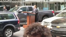 Melissa McCarthy Rides Sean Spicer Podium Through New York