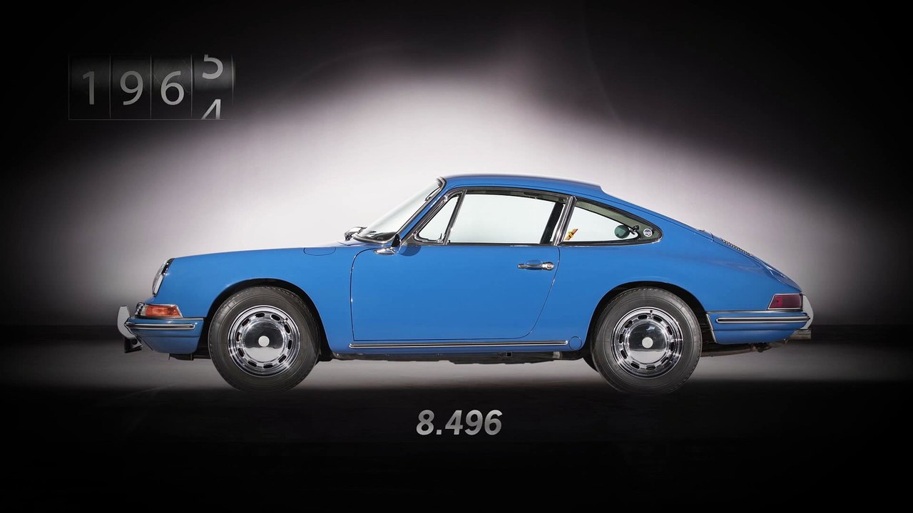 Seven generations of the Porsche 911