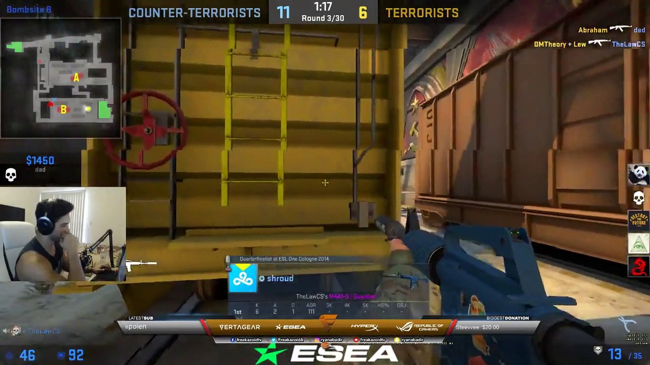 CSGO: nutty shroud 1v4