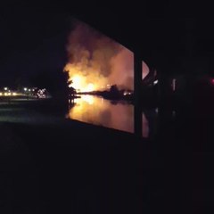 Brush Fire Rages Along Colorado River on California-Arizona Border