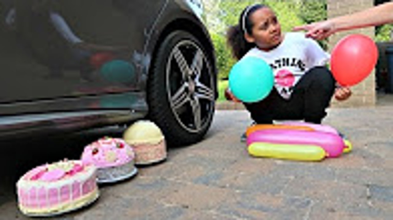 Bad Kids Driving Parents Car! Tiana Crushed Mommy's Birthday Cake Under Car (SKIT)