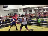 EPIC Pro Female Fighter Sparring A Kid  EsNews Boxing