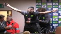 Conte 'kidnapped' from his press conference by Luiz and Costa