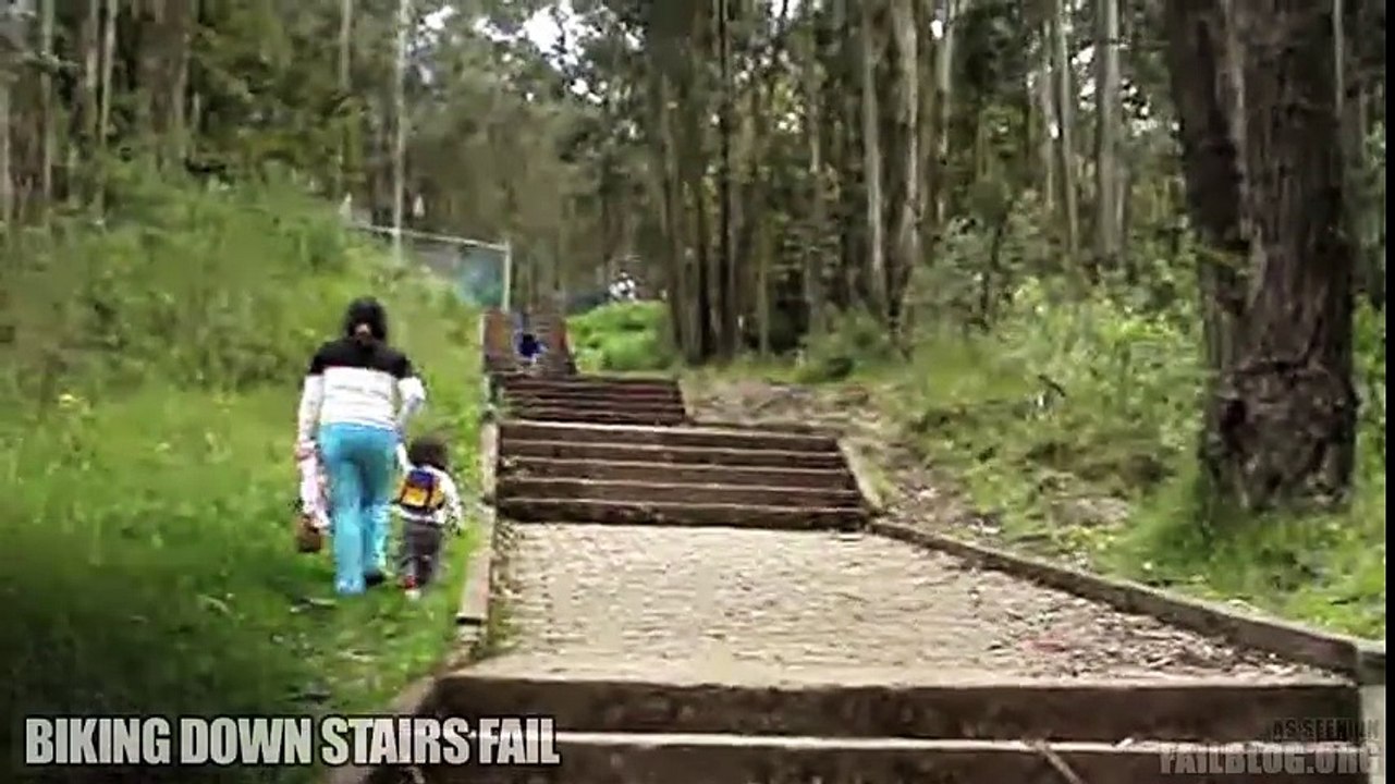 Biking Down Stairs FAIL - Funny Videos | Funny Fails