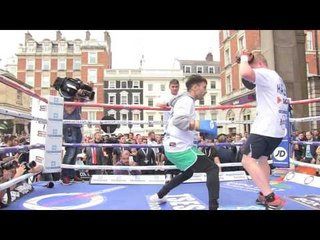 IBF bantamweight champ Lee Haskins working out - GGG vs Brook Card EsNews Boxing