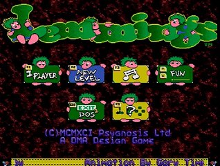 LEMMINGS (1991) niveau 3 avec code pour niveau 4