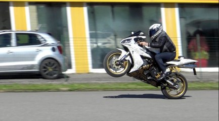 YAMAHA R1 BURN OUT & WHEELIE
