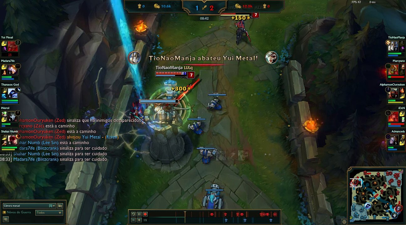 Riven cansada sendo campada