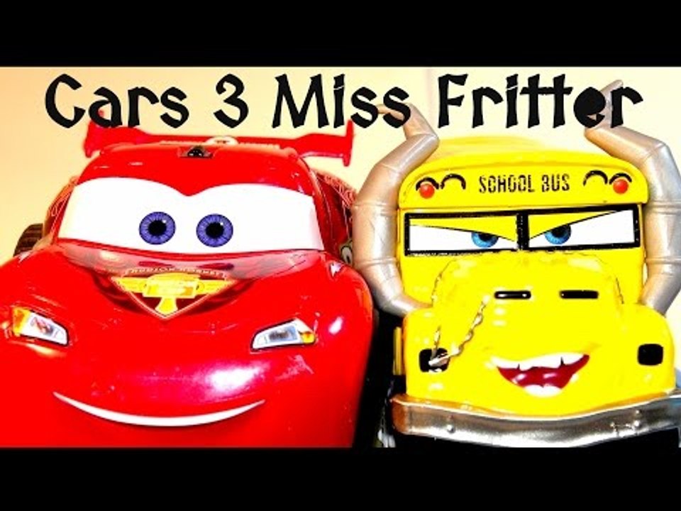Pixar Cars 3 Unboxing Miss Fritter Derby Inspired School Bus of DOOM