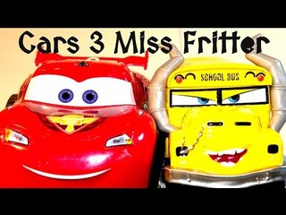 Pixar Cars 3 Unboxing Miss Fritter Derby Inspired School Bus of DOOM