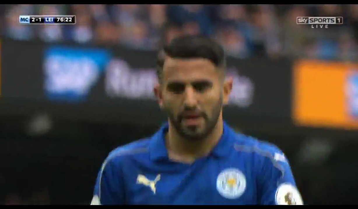 Riyad Mahrez (Penalty missed) HD - Manchester City 2-1 Leicester - 13.05.2017