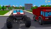 Monster Truck Color Cars w Colors for Kids in Cartoon Videos w Learn Shapes and Nursery Rhymes