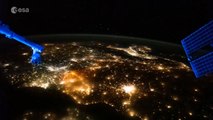 ISS footage shows thunderstorms in night-time Europe