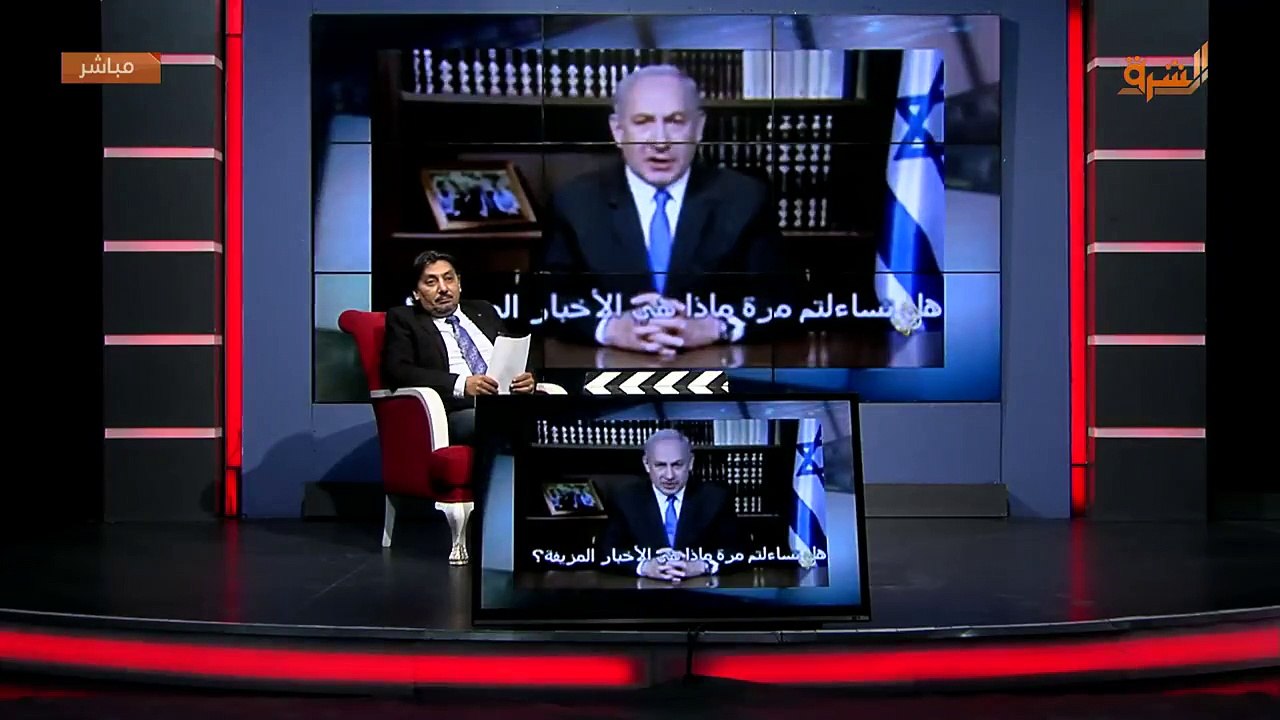 مذيع الشرق يمزق علم اسرائيل على الهواء .. شاهد