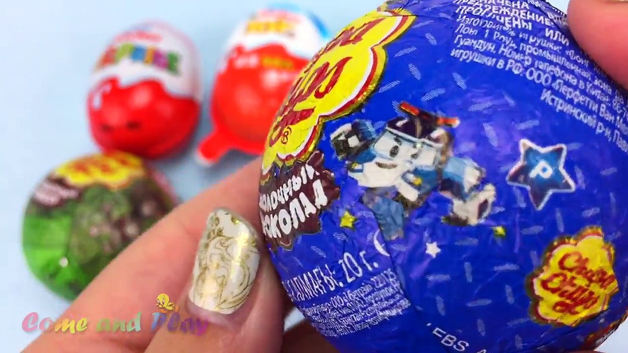 Super Surprise Eggs Chupa Chups Kinder Surprise Kinder Joy Tom Cat Robocar Peppa