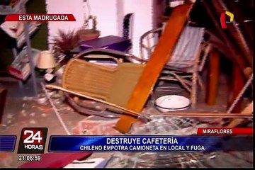 Auto se empotró contra una cafetería en Miraflores