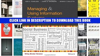 [PDF] Full Download Managing and Using Information Systems, Binder Ready Version: A Strategic