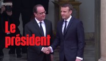 Emmanuel Macron traverse la cour de l'Élysée