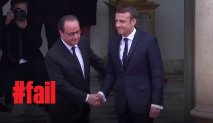 Passation: le couac du regard entre Macron et Hollande