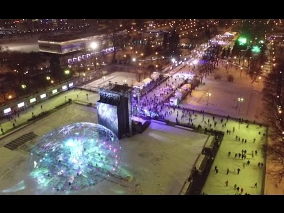Mesmerizing drone flyby over Europe’s largest ice rink as it opens door to visitors
