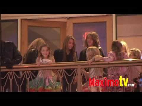 MILEY CYRUS and Family at HARD ROCK CAFE Universal City