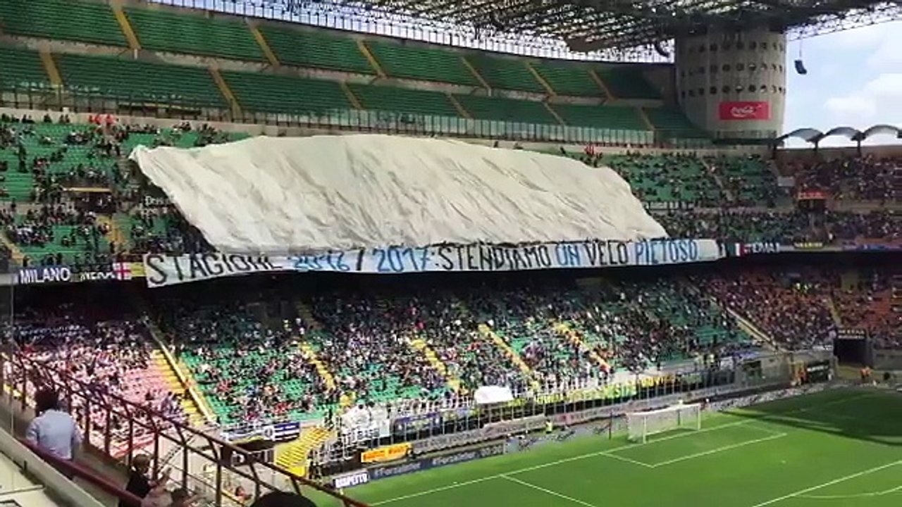 Inter Milan Fans Protest Team's Poor Season With A White Tifo vs Sassuolo!
