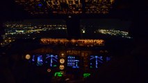 B747-400F Landing Nairobi at Night, Cockpit View KLM Cargo