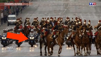 Un accident a failli se produire lors de la remontée d'Emmanuel Macron sur les Champs-Élysées.
