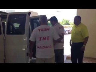 Fabian  Maidana Leaving Hotel For Fight Night - vid by rainbow esnews boxing