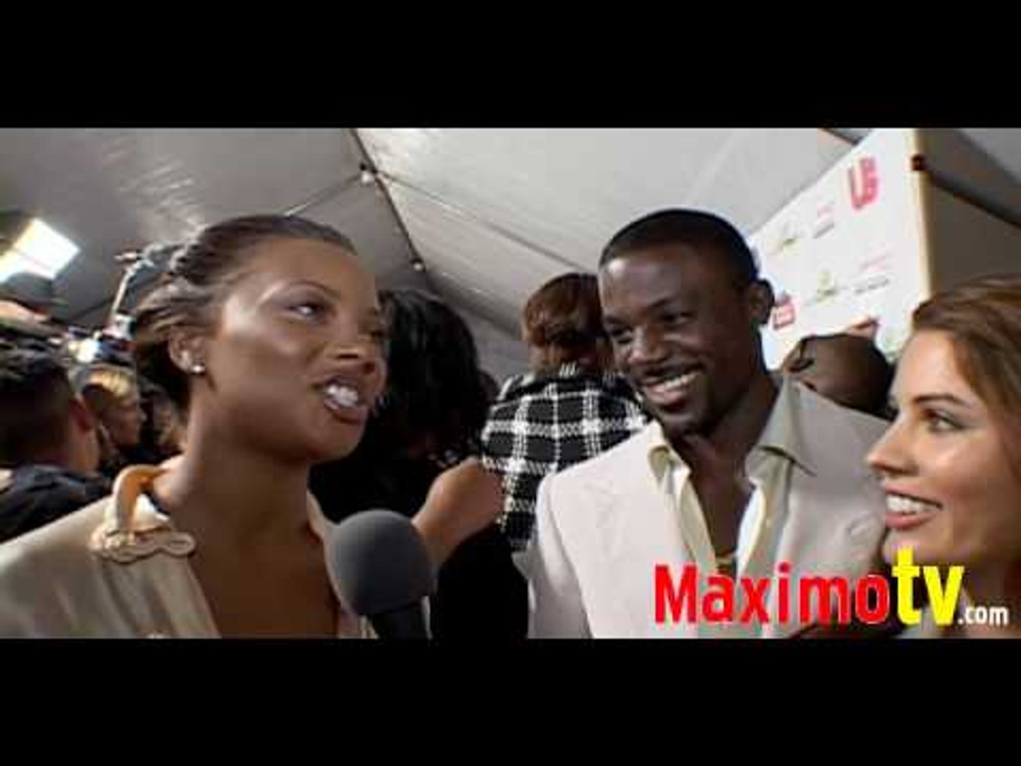 Eva Marcille and Lance Gross Interview at Russell Simmons Grammy Party, image size:1440x1080