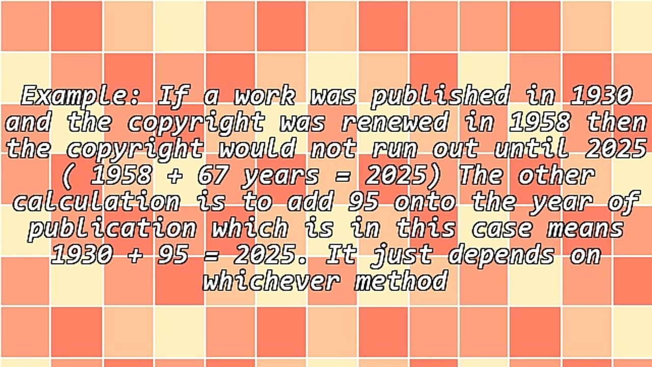 Important Dates Concerning the Public Domain