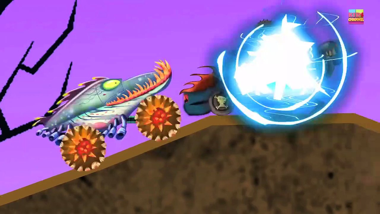 police car vs monster truck _ halloween video for kids _ street