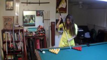 Seven trick shots with Mary Avina on Billiard Snooker Pool Table