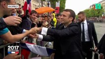 De toute la foule venue applaudir Macron, cette petite fille est la plus chanceuse