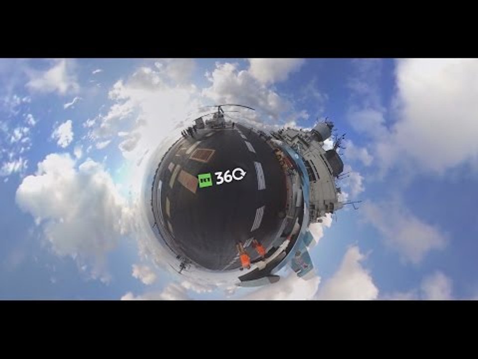 Admiral Kuznetsov 360: Spectacular views aboard Russian aircraft carrier operating off Syria