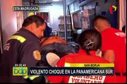 San Borja: aparatoso choque en Panamericana Sur deja un herido