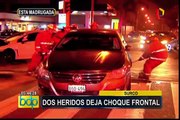 Dos heridos fue el saldo de choque frontal en Surco