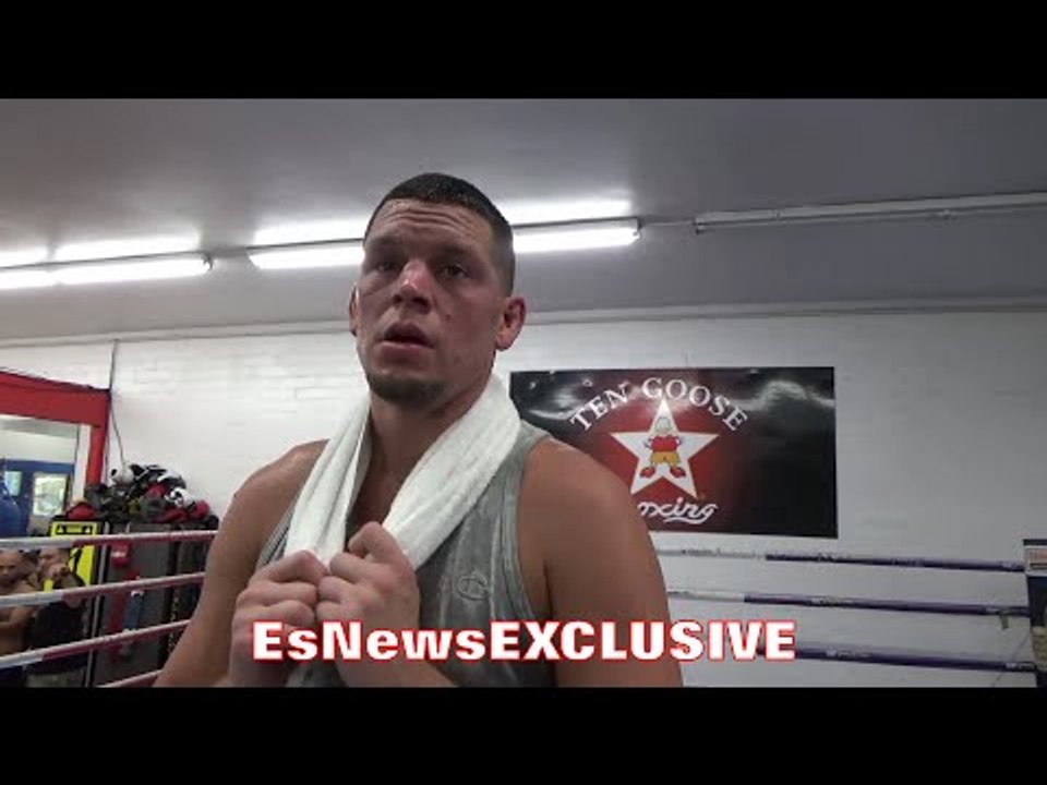 NATE DIAZ SHOUT OUT FOR MIKEY GARCIA, BRANDON RIOS & ELIE SECKBACH AT TEN GOOSE BOXING GYM - EsNews