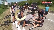 Grosse chute dans le peloton à cause d'une moto mal garée (Tour d'Italie)
